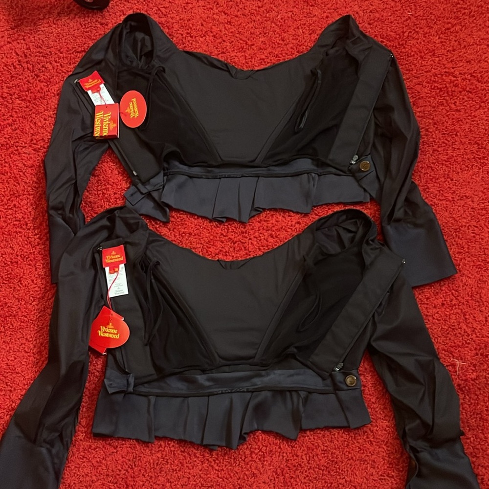 Vivienne Westwood “Battue Corset” LONG SLEEVES AW17 NWT IT38/IT42 Black/Blue - Picture 16 of 17